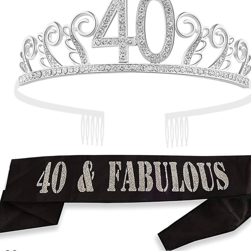 NWT 40th birthday crown and sash.